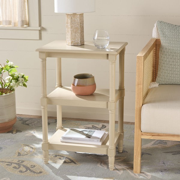 Cassie 3 Shelf Accent Table in Sand