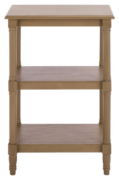 Cassie 3 Shelf Accent Table in Desert Brown