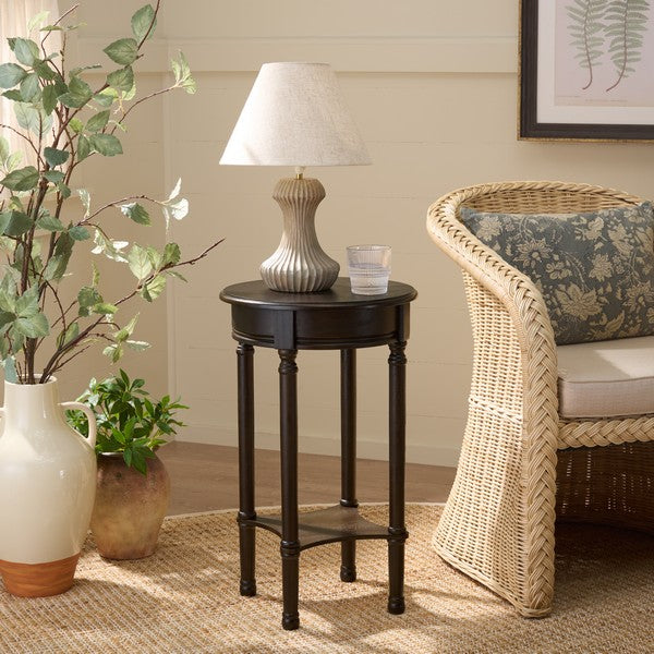 Tinsley Round Accent Table in Dark Chocolate