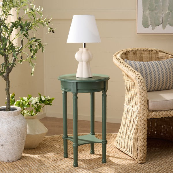 Tinsley Round Accent Table in Dusty Green