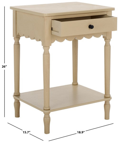 Haven Accent Table in Natural with Storage Drawer