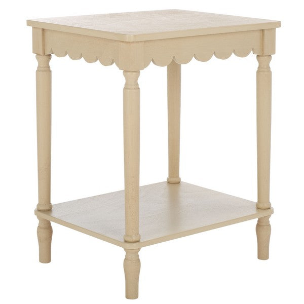 Haven Accent Table in Natural with Scalloped Edge