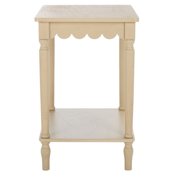 Haven Accent Table in Natural with Scalloped Edge