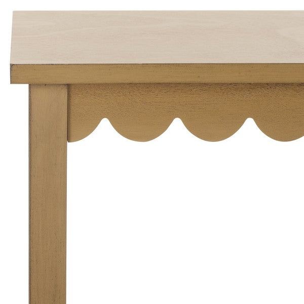 Haven Accent Table in Dessert Brown with Low StorageDrawer