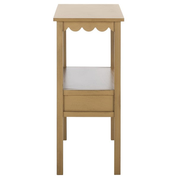 Haven Accent Table in Dessert Brown with Low StorageDrawer