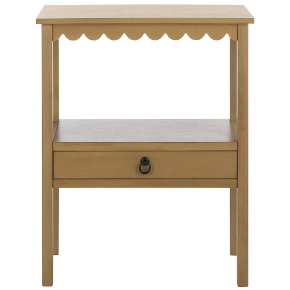 Haven Accent Table in Dessert Brown with Low StorageDrawer