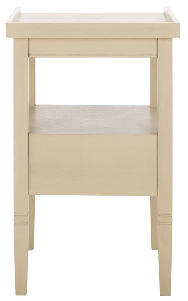 Araminta Accent Table in Sand with Storage Drawer