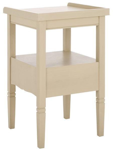 Araminta Accent Table in Sand with Storage Drawer