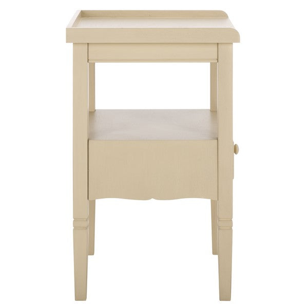Araminta Accent Table in Sand with Storage Drawer