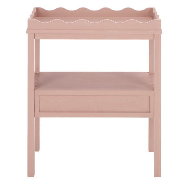 Darlyn Wood Rectangle Accent Table n Pink