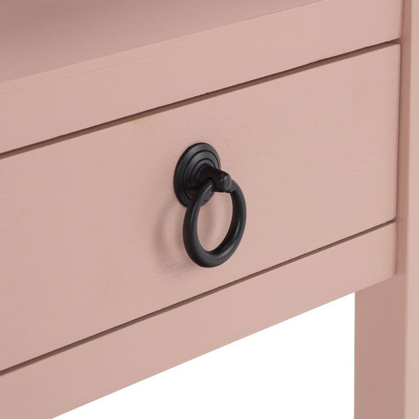 Darlyn Wood Rectangle Accent Table n Pink