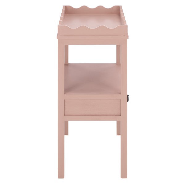 Darlyn Wood Rectangle Accent Table n Pink