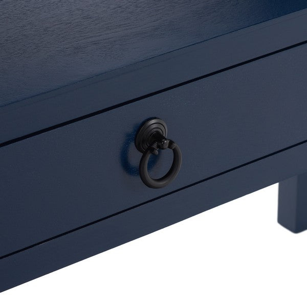 Darlyn Wood Rectangle Accent Table in Ink Blue