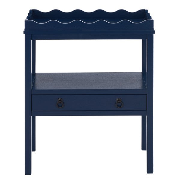Darlyn Wood Rectangle Accent Table in Ink Blue