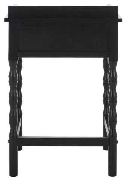 Astaroth Wood Accent Table in Matte Black - The Mayfair Hall