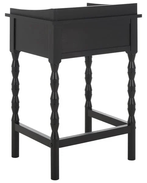 Astaroth Wood Accent Table in Matte Black - The Mayfair Hall