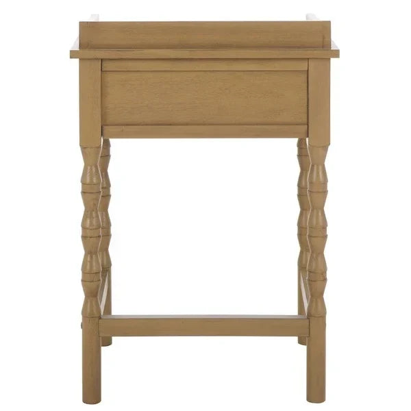 Astaroth Wood Accent Table in Desert Brown - The Mayfair Hall
