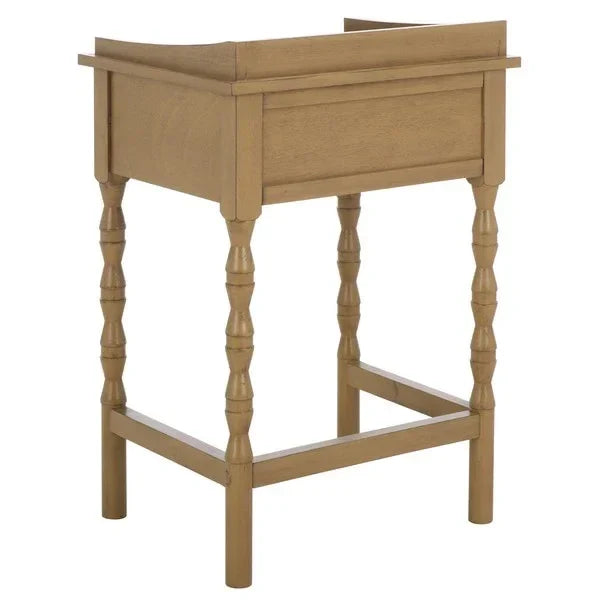 Astaroth Wood Accent Table in Desert Brown - The Mayfair Hall