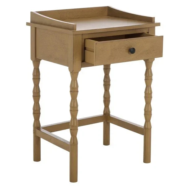 Astaroth Wood Accent Table in Desert Brown - The Mayfair Hall