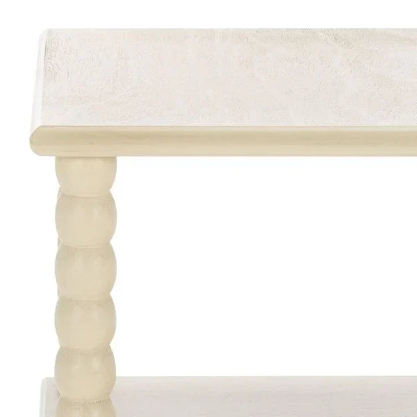 Dylin Wood Accent Table in Sand with 3 Shelves - The Mayfair Hall
