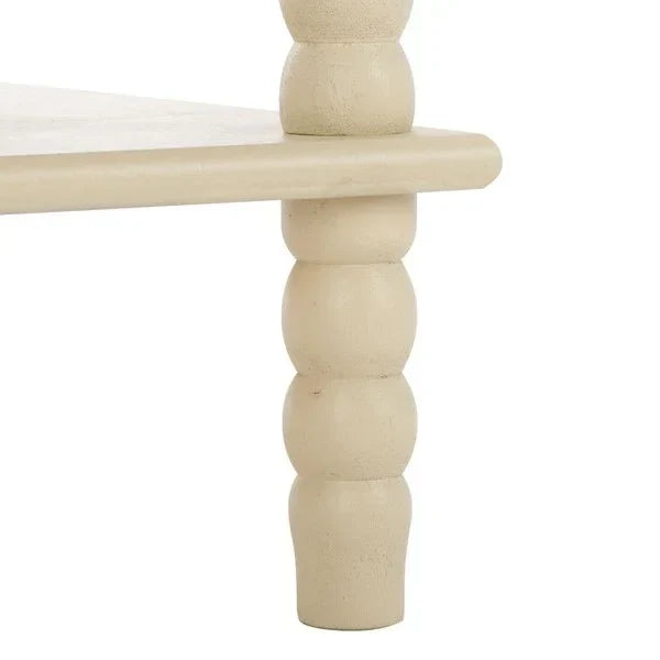 Dylin Wood Accent Table in Sand with 3 Shelves - The Mayfair Hall