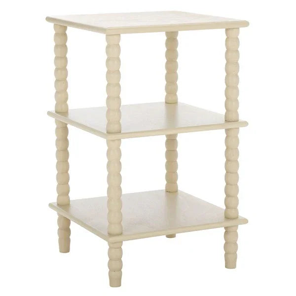 Dylin Wood Accent Table in Sand with 3 Shelves - The Mayfair Hall