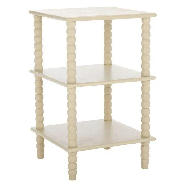 Dylin Wood Accent Table in Sand with 3 Shelves - The Mayfair Hall