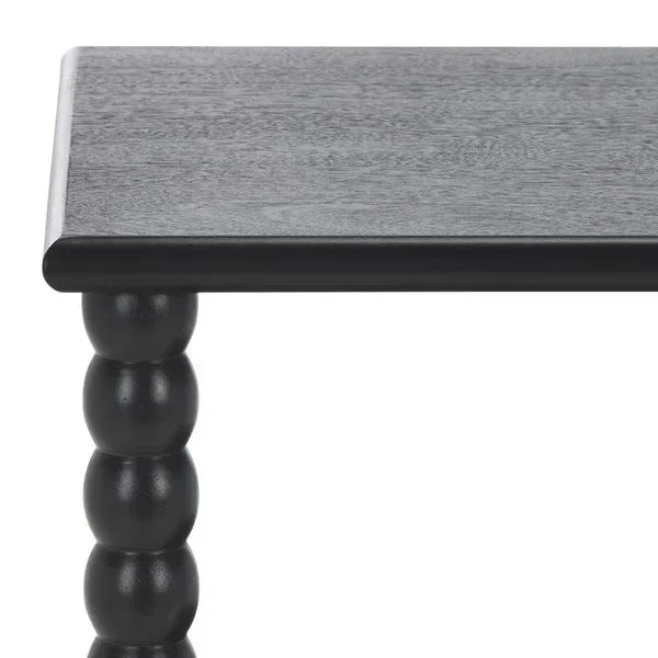 Dilyn Wood Accent Table in Matte Black with 3-Shelves - The Mayfair Hall