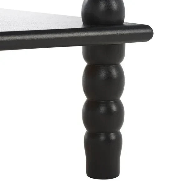 Dilyn Wood Accent Table in Matte Black with 3-Shelves - The Mayfair Hall