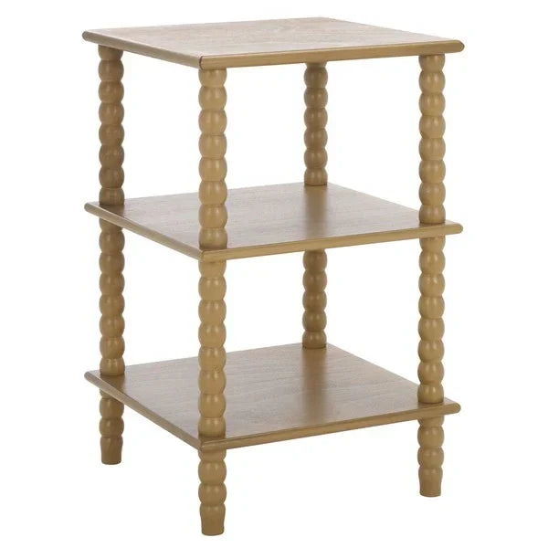 Dilyn Wood Accent Table in Desert Brown with 3-Shelves - The Mayfair Hall