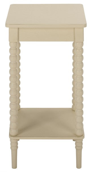 Orbis Square Accent Table in Distressed White