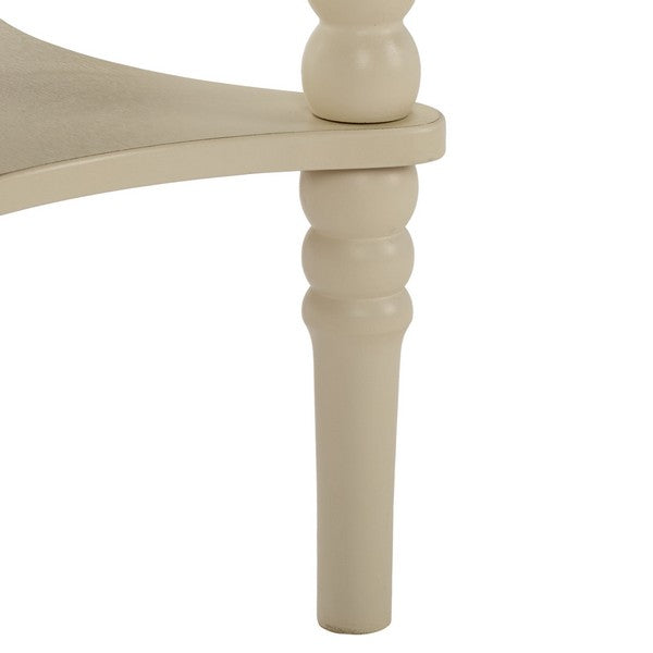 Orbis Round Accent Table in Distressed White