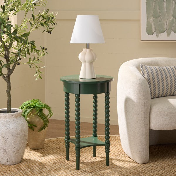Orbis Round Accent Table in Garden Green