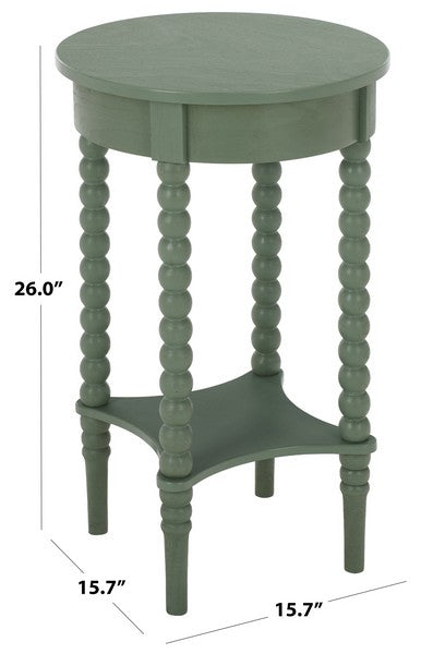 Orbis Round Accent Table in Sage Green