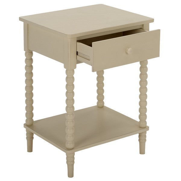 Orbis Accent Table with 1 Drawer in Distressed White