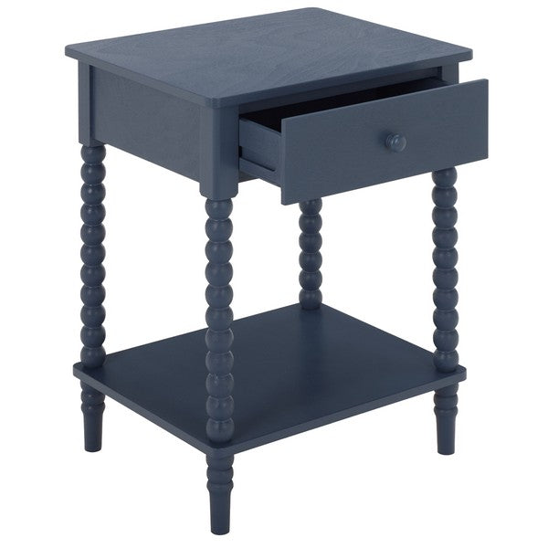 Orbis Accent Table with 1 Drawer in Blue