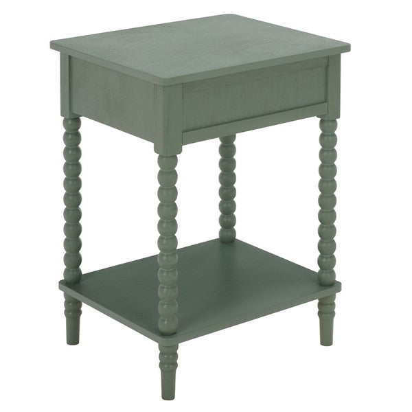 Orbis Accent Table with 1 Drawer in Sage Green