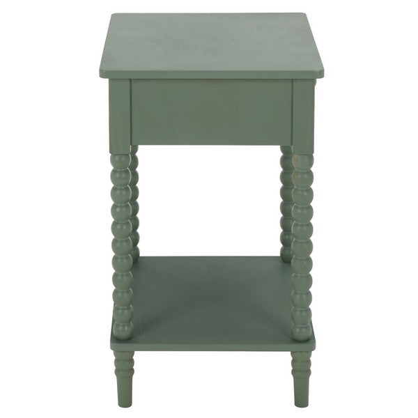 Orbis Accent Table with 1 Drawer in Sage Green