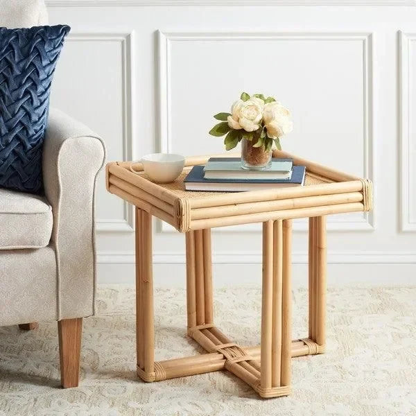Juri Rattan Accent Table in Natural - The Mayfair Hall