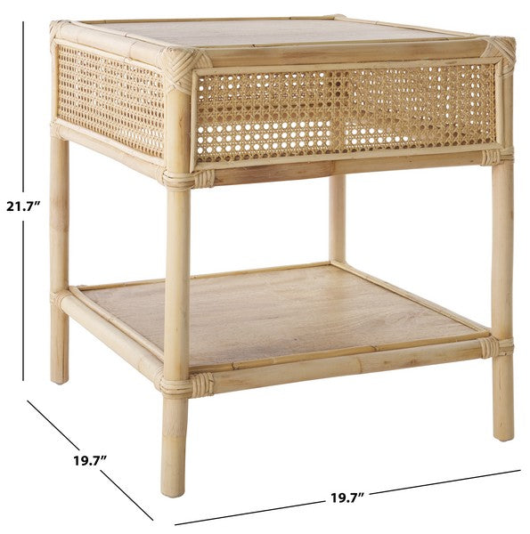 Arvid Square Rattan Accent Table in Natural
