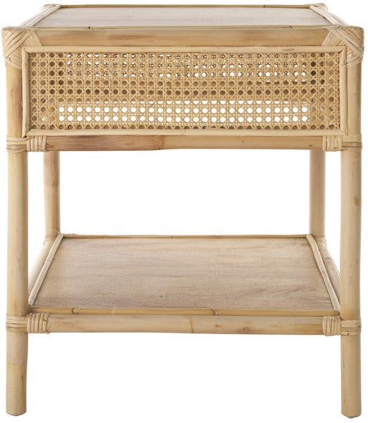 Arvid Square Rattan Accent Table in Natural
