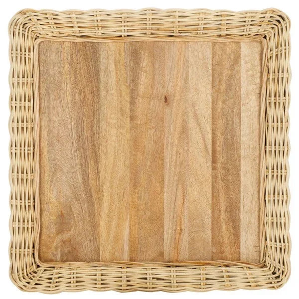 Castriel Rattan Accent Table in Natural - The Mayfair Hall