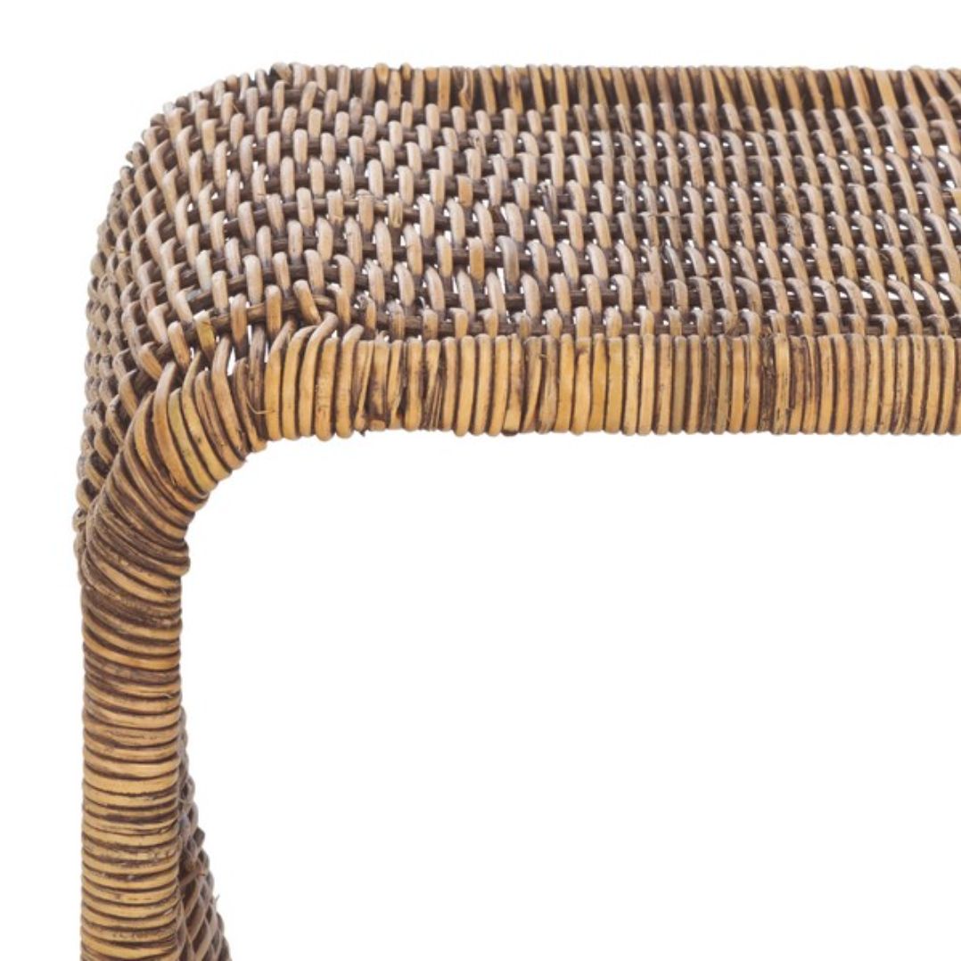 Zendy Rattan Accent Table in Honey Brown