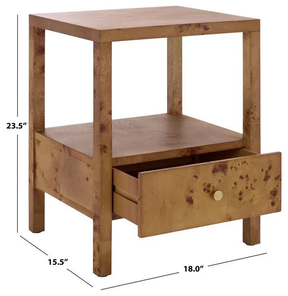 Willshine Wood Accent Table in Natural with Drawer