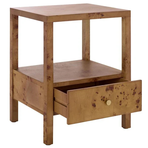 Willshine Wood Accent Table in Natural with Drawer