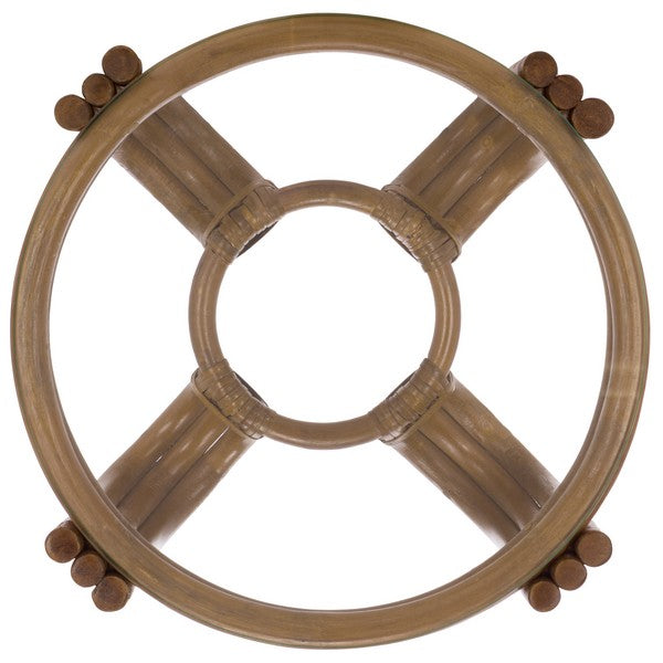Bilian Rattan Pole Round Accent Table in Brown