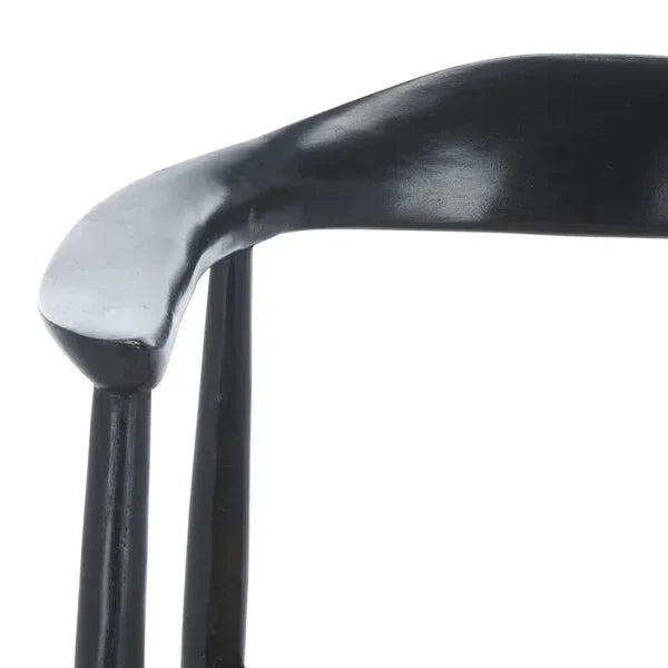 Savina Mahogany Wood Accent Chair in Black and Natural - The Mayfair Hall