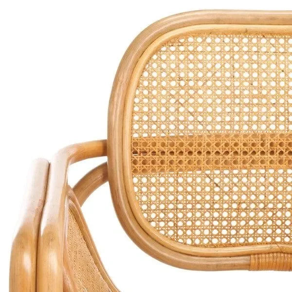 Nadie Wood Accent Chair in Natural with Rattan Mesh - The Mayfair Hall