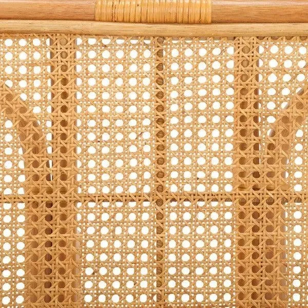 Nadie Wood Accent Chair in Natural with Rattan Mesh - The Mayfair Hall