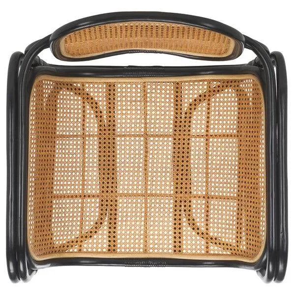 Nadie Wood Accent Chair in Natural and Black with Rattan Mesh - The Mayfair Hall